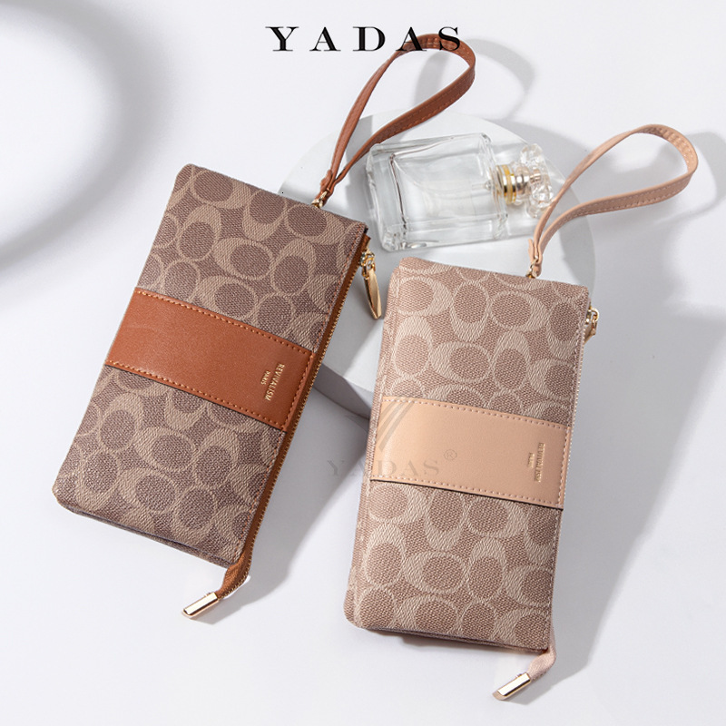 YADAS Wallet Women's New Classic Elliptical Print Old Pattern Zipper Wrist Bag with Magnificent PU
