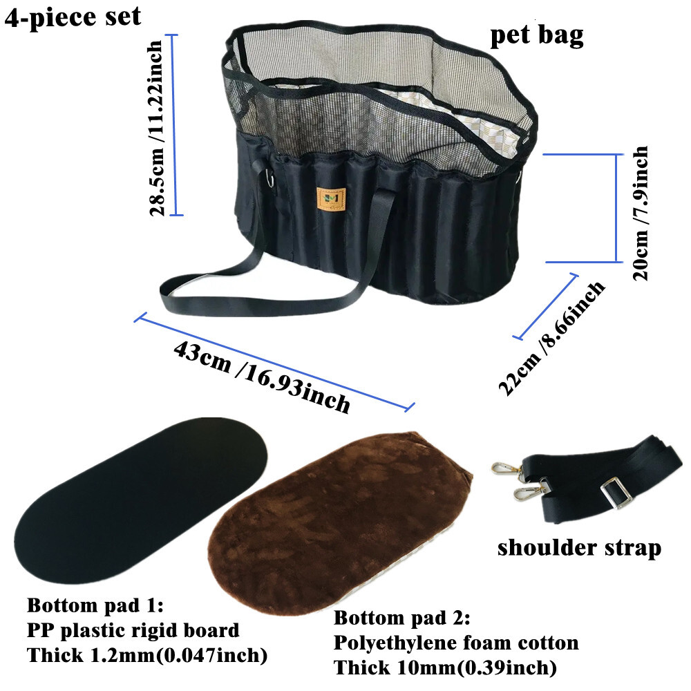 Foldable Travel Dog Strap Car Seat Designer Non Slip Dog Strap Pet Cat Shoulder Handbag Foam Cotton Column Sandwich