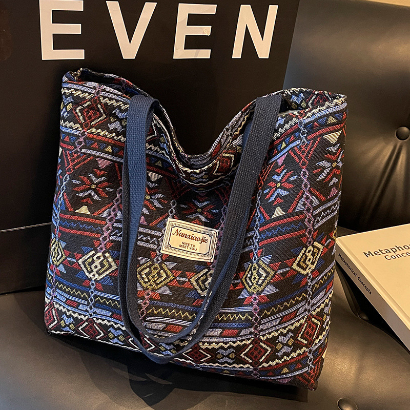 Large capacity canvas bucket 2024 versatile single shoulder crossbody internet famous commuting mommy bag for women #11 dc5c3