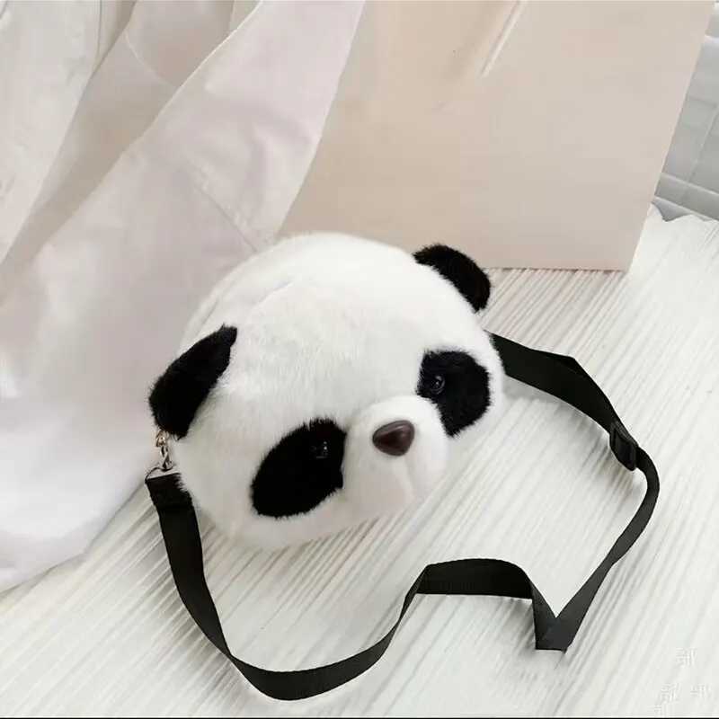 Cute Plush Crossbody Bag Panda Backpacks One Shoulder Diagonal Wallet Stuffed Animals Toy Coin Purse Kids Birthday Gift LX241104