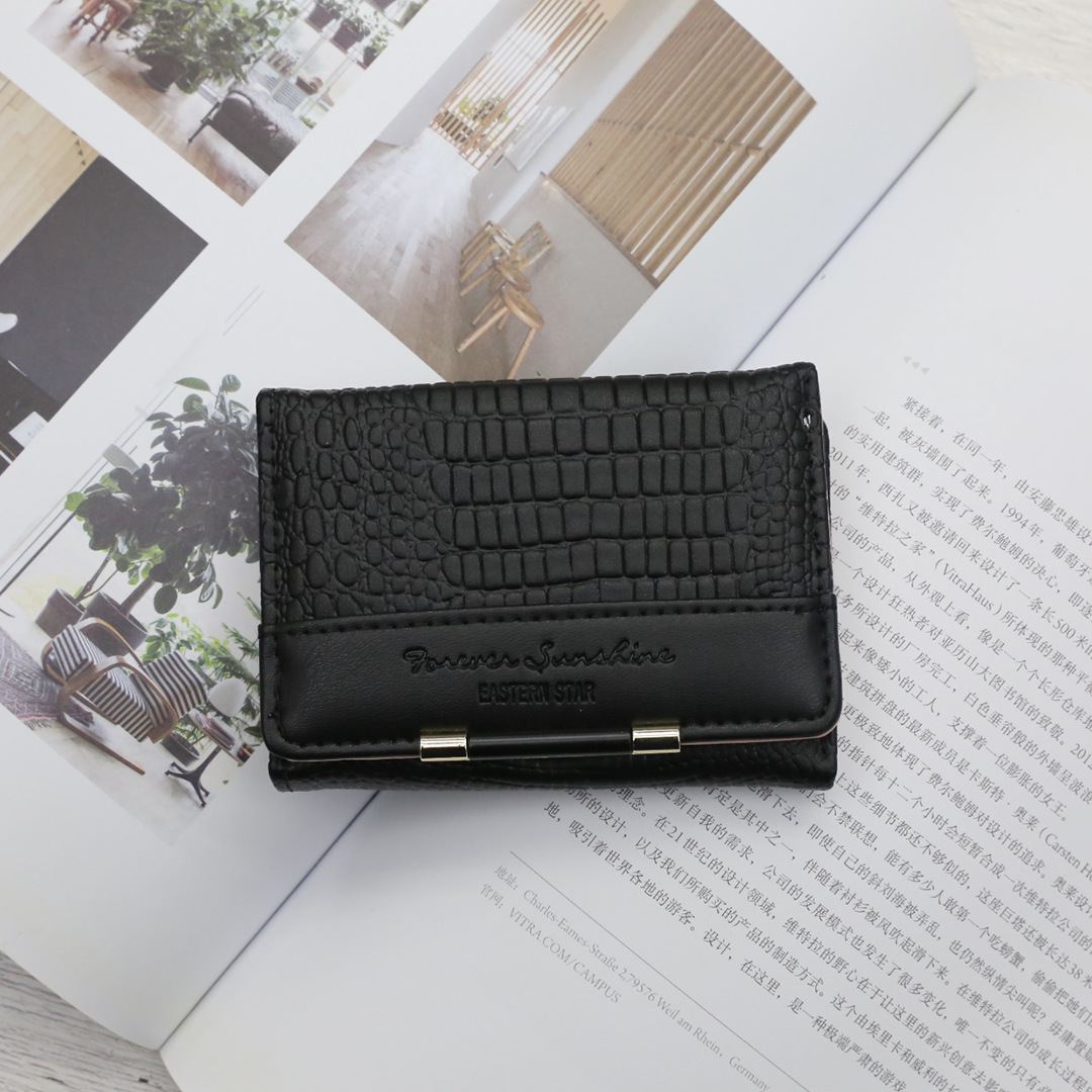 Korean Short Ins Style Macaron Women's Card Bag Fashion Storage Lock Mini Simple Wallet