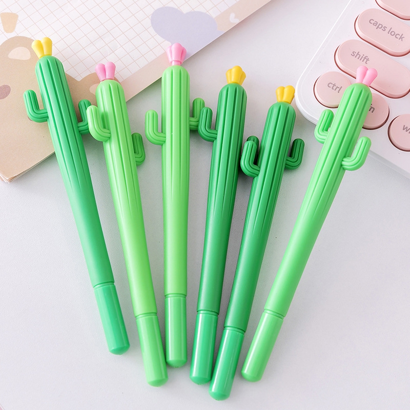 Cartoon Cactus Gel Pens Smooth Cute Writing Pen Korean Stationery for Students & Gifts YLE041