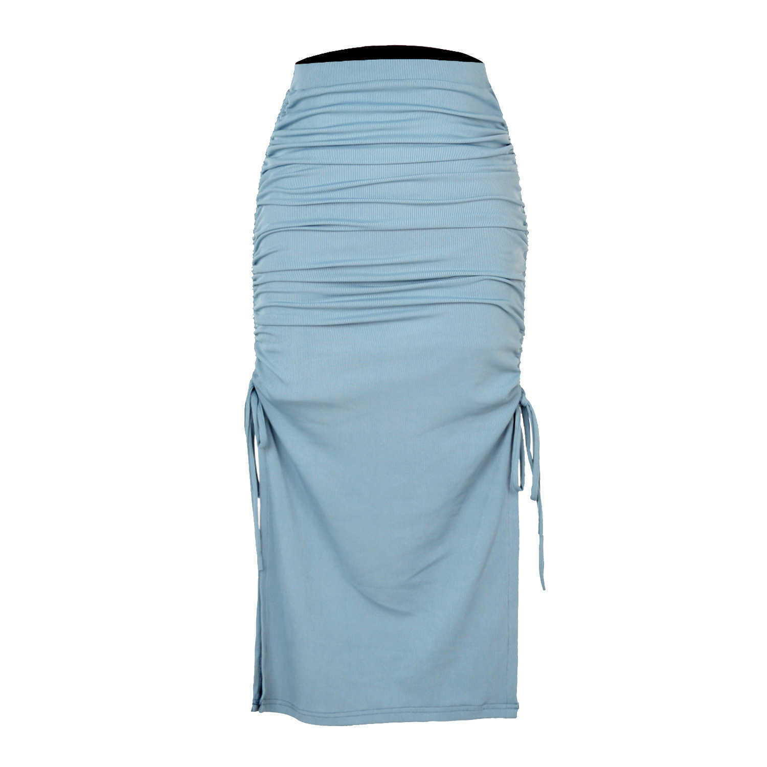 Women Long Skirt Split Knit Slim Skirt Fashion Pleated Lace Up Sexy Hip Wrap Dress WoMens Dress Career Skirts 241023