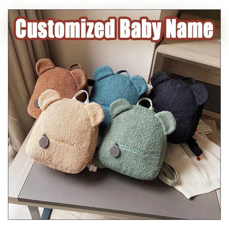 Personalized Embroidered Toddler Backpack Bag Lightweight Plush Bear Bag Kids Custom Name Backpack Gift for Boys Girls Ladies LX241104