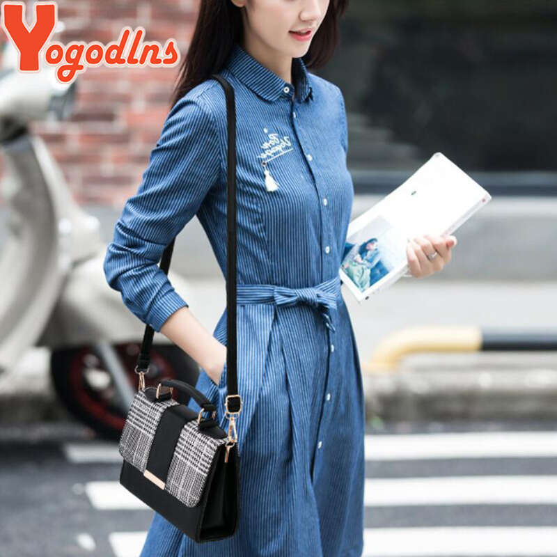 Designer Bag Yogodlns New Retro Plaid Small Square Package Minimalist Fashion Stitching Wild Shoulder Bag Ms. Packet purse luxury bag