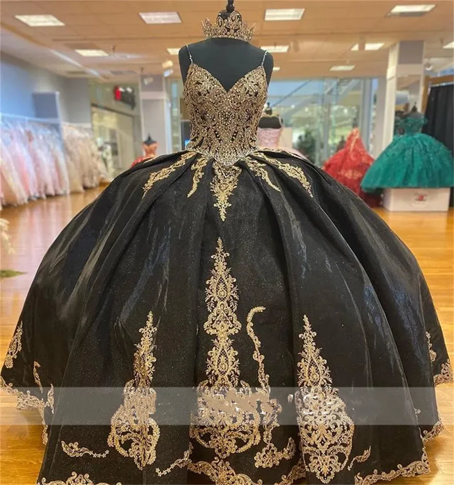 Black Sweetheart Ball Gown Beaded Appliques Quinceanera Dress Princess Sweet 16 15 Year Girl Graduation Birthday Party Dresses Bc16781