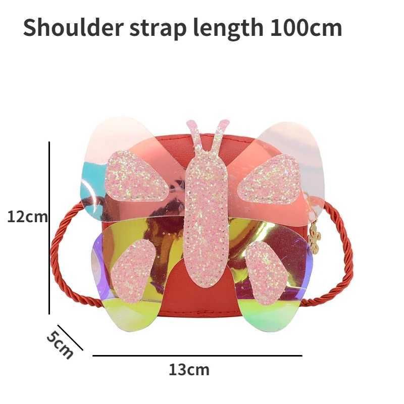 2024 Early Spring New Childrens Bags Cute Butterfly Girls Coin Purse Baby Shoulder Messenger Princess Bag Kids Bags for Girls LX241104
