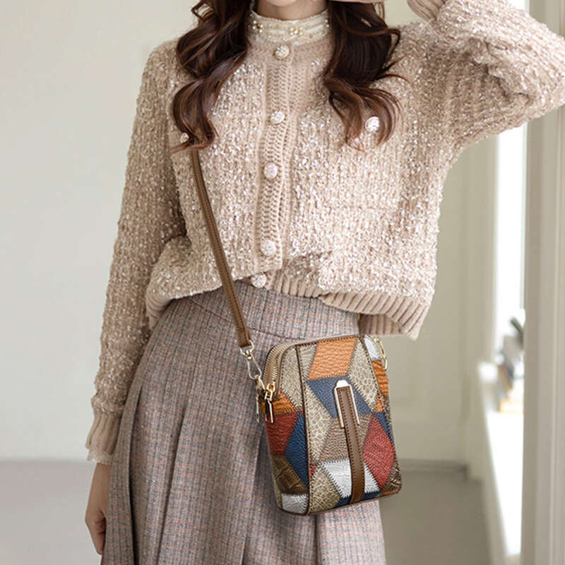 Designer Bag PU Leather Women Shoulder Bag Multi Zipper Soft Cowhide Girls Small Mobile Phone Bag Color Stitching Crossbody Bag purse luxury bag