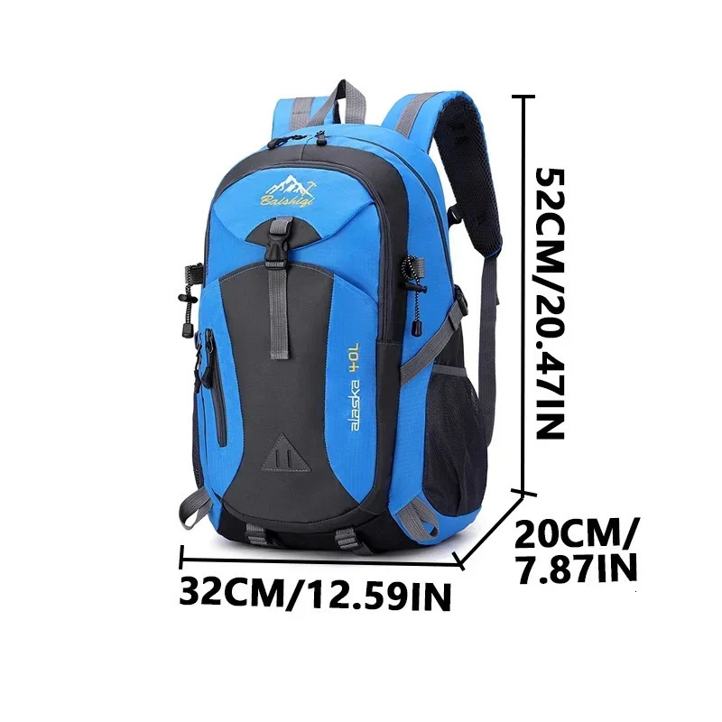 Waterproof travel backpack 40L mens climbing travel bag hiking backpack outdoor sports backpack high-quality nylon 241031