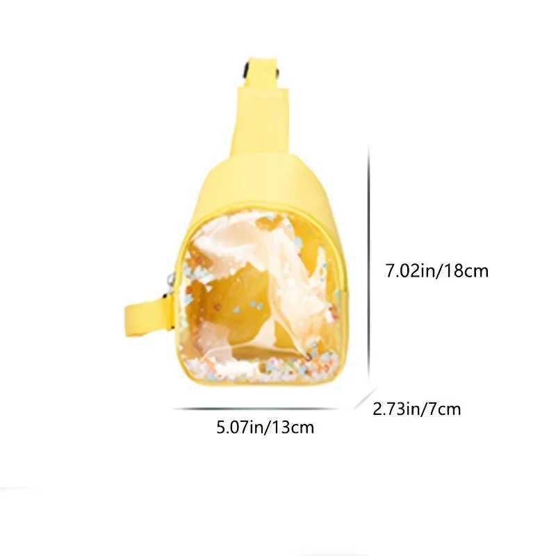 Cute Colorful Girls Transparent Sequin Chest Bag Lovely Creative Boys Kids Zipper Crossbody Bag Children Coin Purse Handbags LX241104