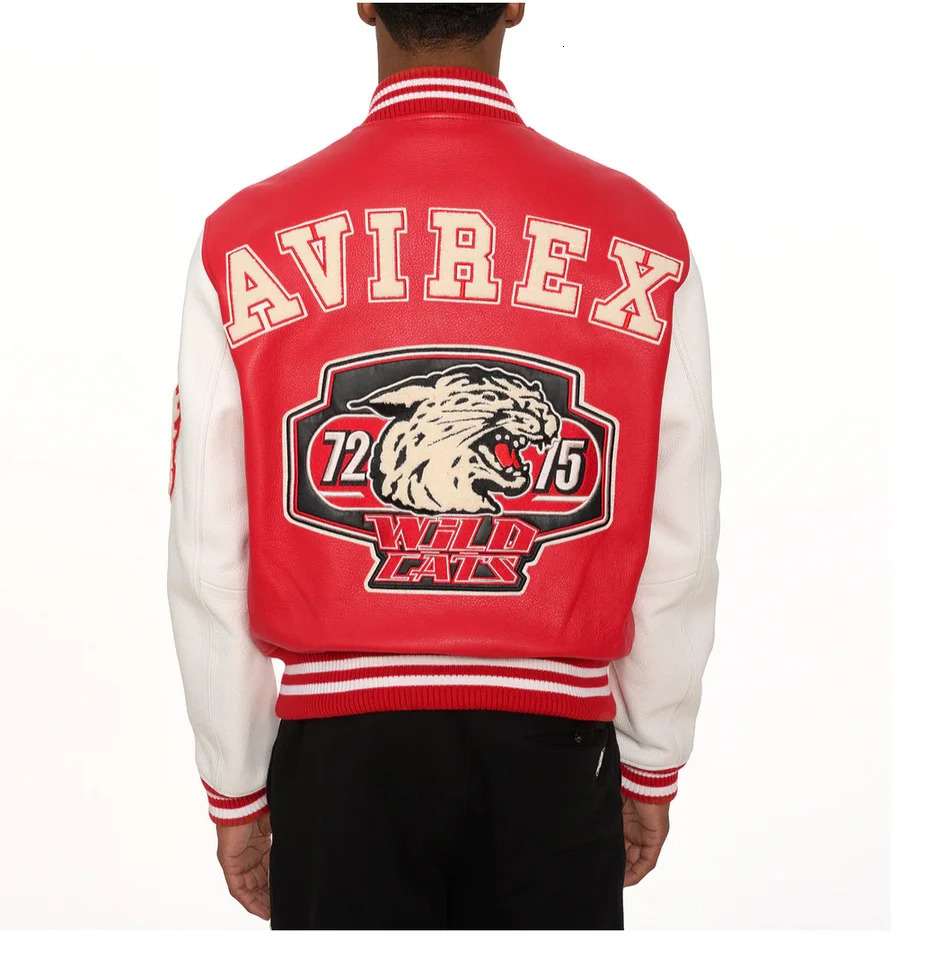 Mens Real Leather Jacket with Embroidery thicken first layer cowhide leather Winter Classic Warm Baseball outfits Coat 241104