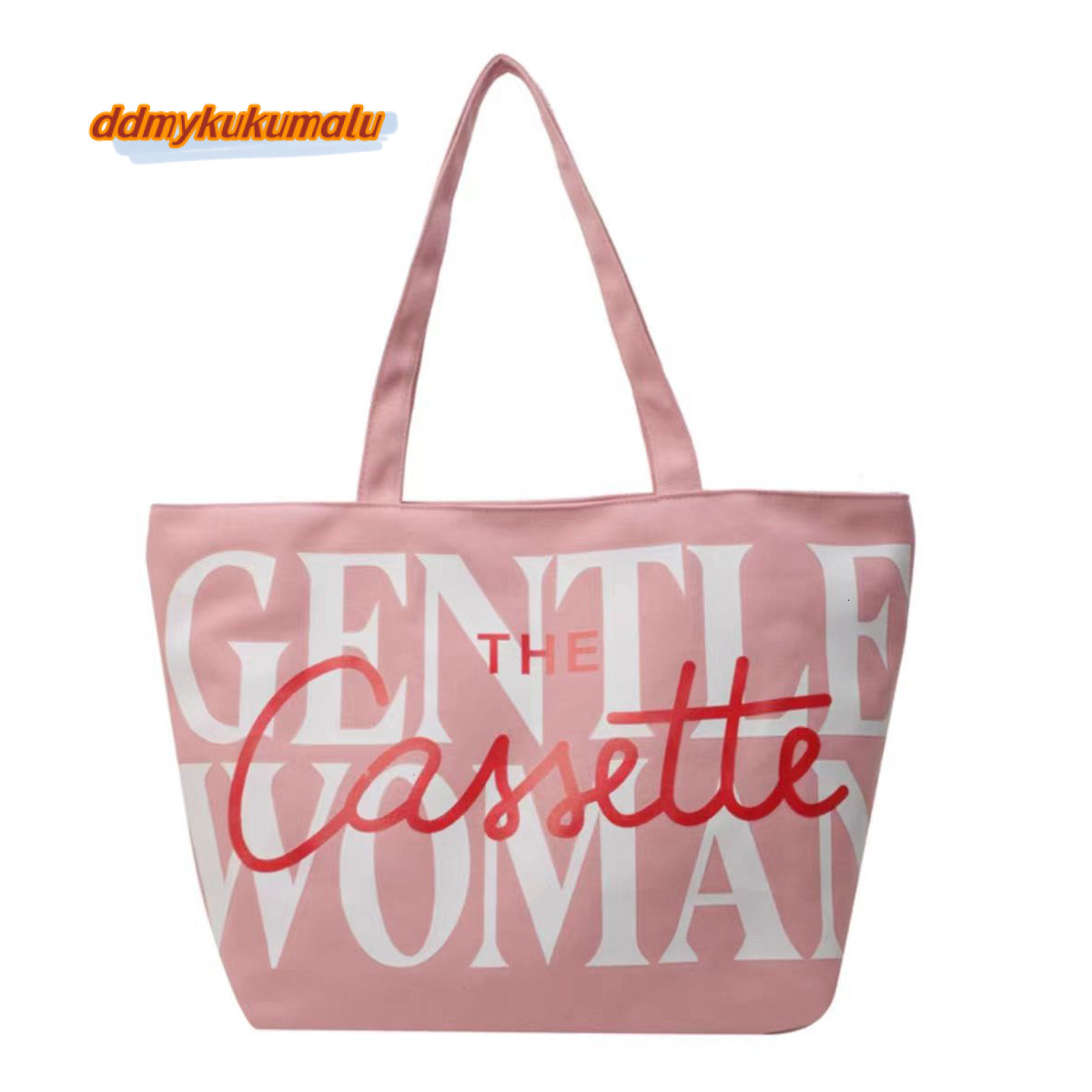 Thai niche canvas for women 2024 new fashionable large capacity letter shoulder class tote bag #13 kukumalu