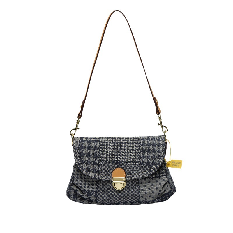 Autumn Large Capacity Versatile Contrasting Denim Casual Small Square Bag
