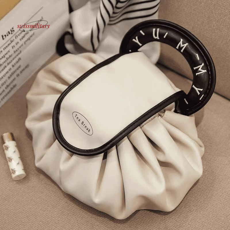 New drawstring style lazy makeup with large capacity and high-end feel, wash travel handbag, storage bag, bag #8 swissmilitary