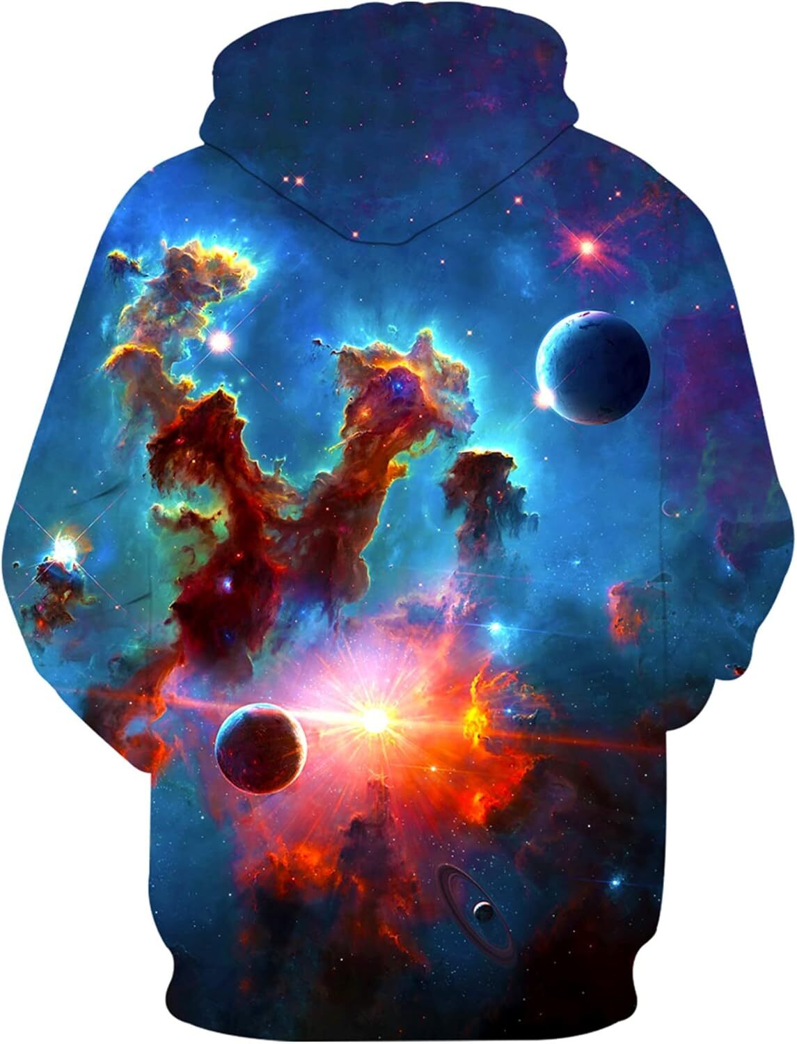 Hoodie for Mens Unisex Realistic 3D Print Galaxy Pullover with cool Big Pockets Graphic Hip hop style fashion cool keep warm