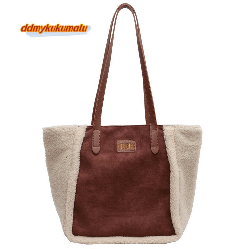 Season Lamb Plush Women's 2024 Autumn/Winter New Frosted Shoulder Bag Commuter #33 kukumalu