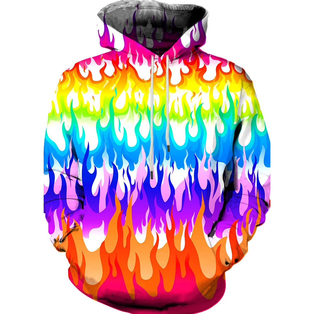 Hoodie for Mens 3D Hooded Hoodies Fashion Long Sleeve Pullover Hooded Sweatshirt Top with Pocket Graphic Hip hop style fashion