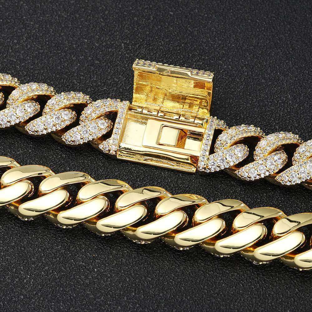 hip hop bubble full dia cuban chain jewelry high end trendy versatile men's bracelet
