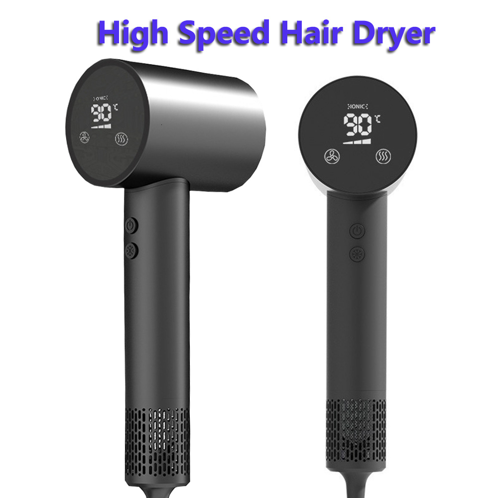 2024 Professional Negative Ions Hair Dryer 110000Rpm High Speed Brushless Blow Dryer,Led Display,Low Noise Quick Dry For Home