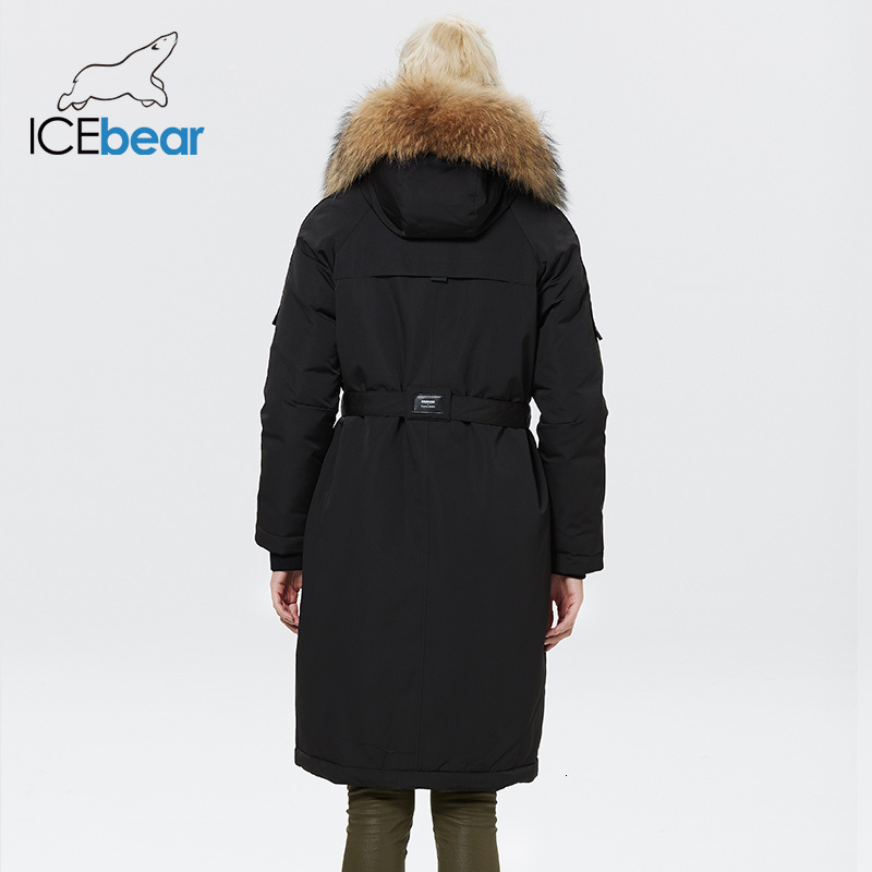 Icebear 2023 Winter Women Jacket Elegant Ladies Warm Cotton Coat Women's Thickened Windproof Parka With Fur Collar Gwd22599-2I
