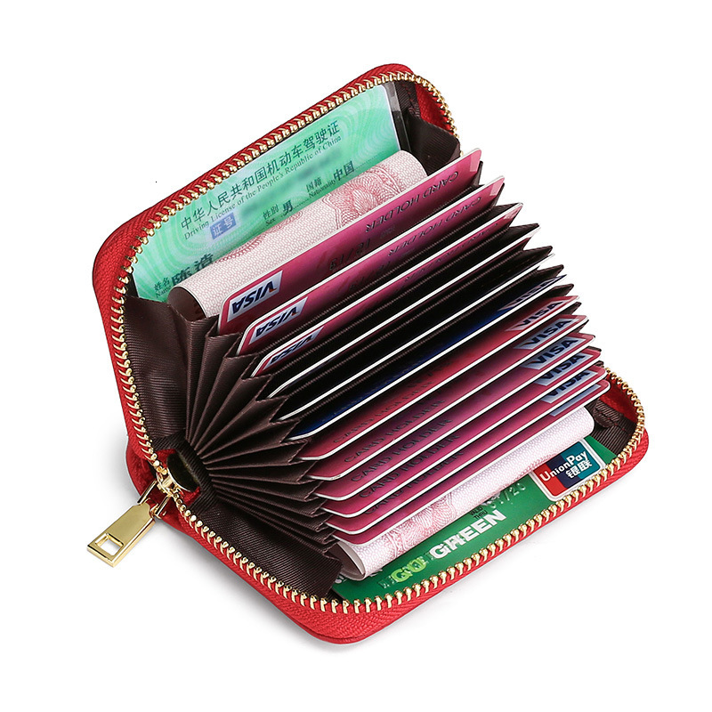 New top layer cowhide, honey bee, genuine leather organ card bag, coin purse, multi slot small wallet
