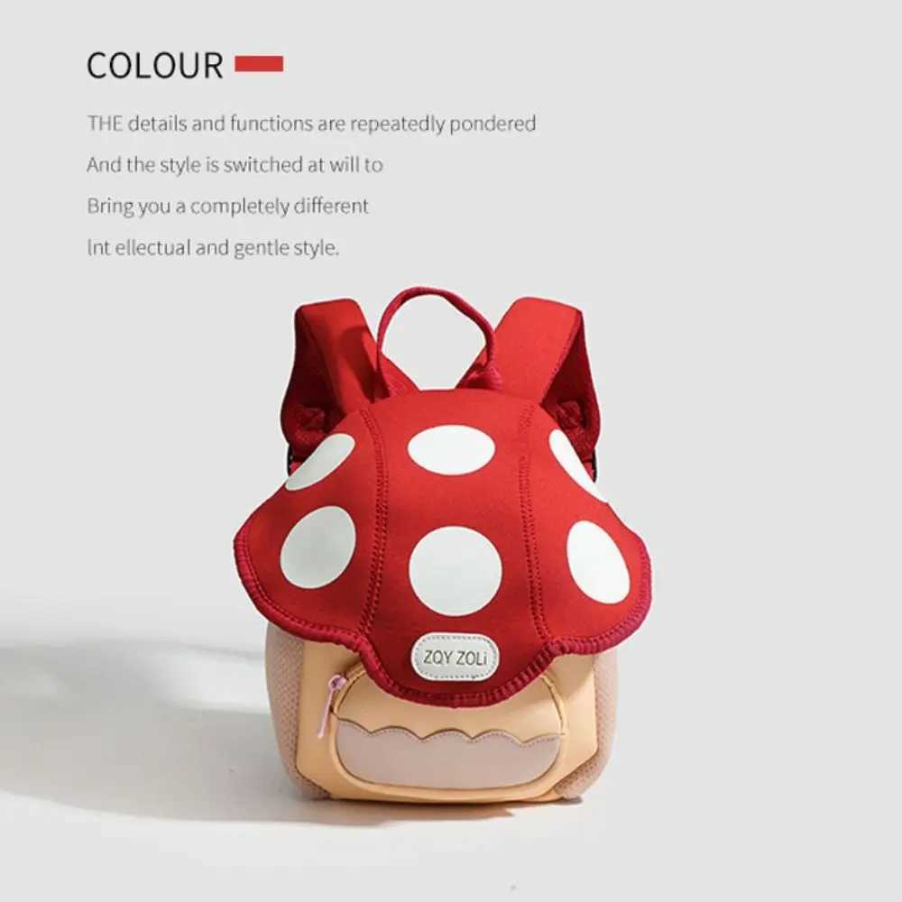 Fashion PU Cute Mushroom Backpack Kindergarten School Bags Childrens Bag Mini Kid Backpack for Children Boys Girls LX241104