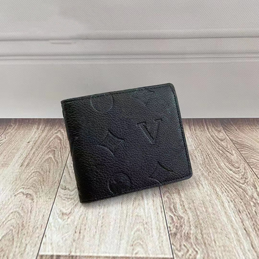 Letter flower printing Leather Wallet classic style Designer Purse Retro card holder Women Men Coin Purse Multiple Wallet