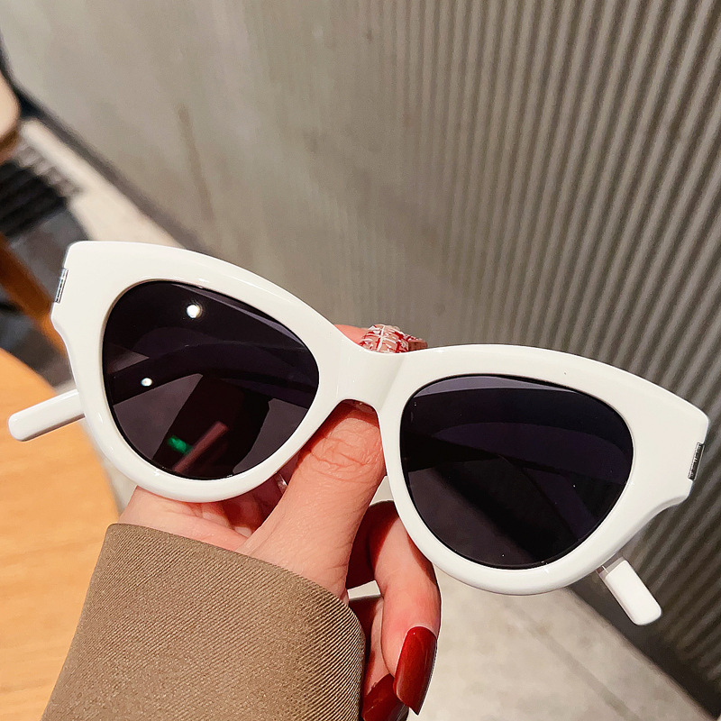 D0077 New high-end sunglasses, Polaroid lenses, women's eyeglass frames, men's retro metal sunglasses, pure cat eyes, European and American 