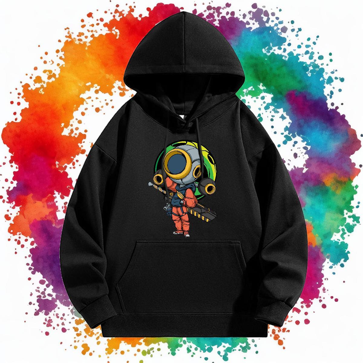 New Hoodie For Man Hooded Collar Long Sleeves Loose Hoodie Pullover Custom Cartoon Tops Daily Outfit Cotton 350g