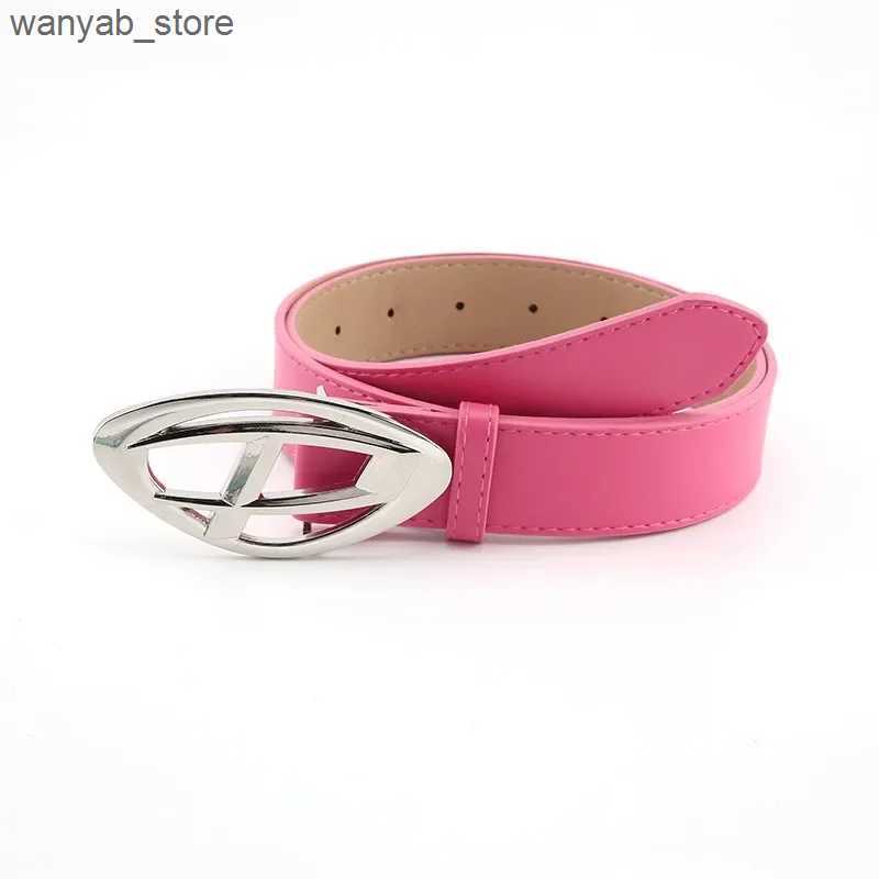 Belts Pu leather jeans with simple fashionable and casual Gothic moon star buckle design Y2k strap retro L240910