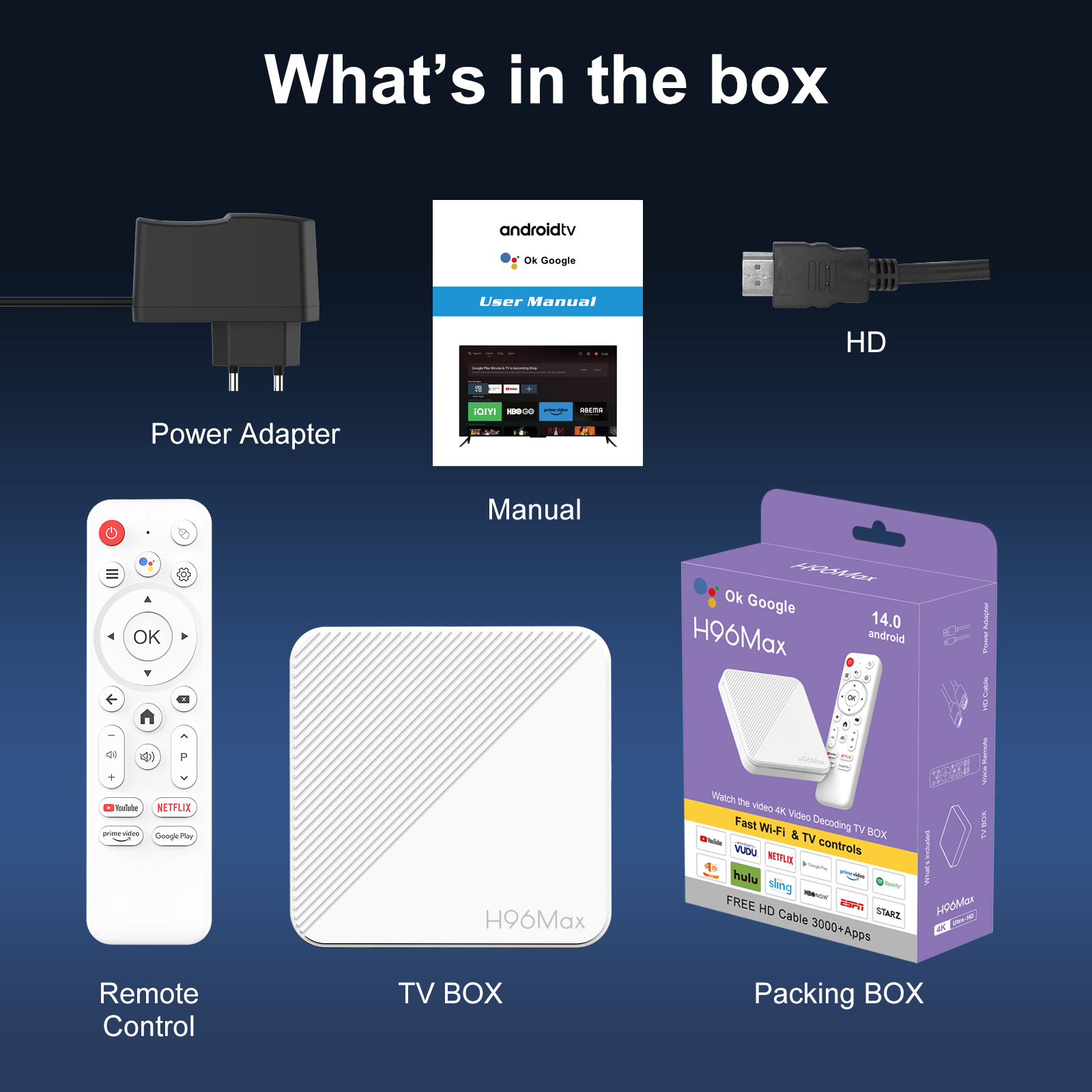 H96 Max ATV Smart TV Box Android 14 Allwinner H313 Quad Core wifi 6 BT 5.2 8K HD Media Player 2G 16G Set Top Box
