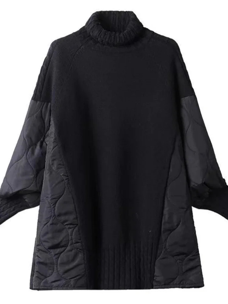 womens sweater autumn winter long sleeved turtle neck sweater top Korean fashion casual loose womens clothing with floral pattern 241104