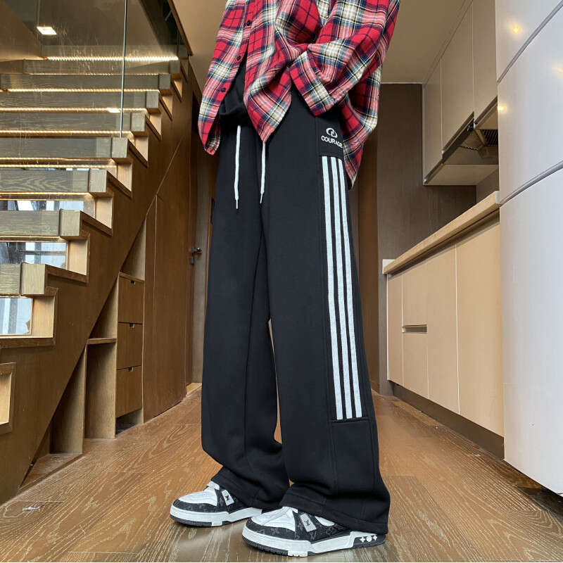 shanshi three stripes pants 2024 Autumn New American Three Bar Loose Casual Sanitary for Men and Women Straight Tube Trendy Brand Sports Pants