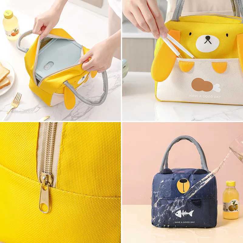 Portable Insulated Thermal Picnic Food Lunch Bag Box Tote Food Fresh Cooler Bags Pouch For Women Girl Kids Children Gift LX241104