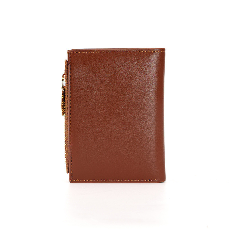Hot selling PU zipper coin purse, women's multi slot fashionable card bag, niche design, simple short wallet