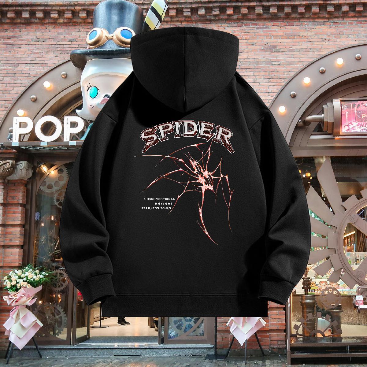 Wholesale Hoodie Hooded Collar Loose Men Hoodie Customized Tops Hoody Street 350g Cotton
