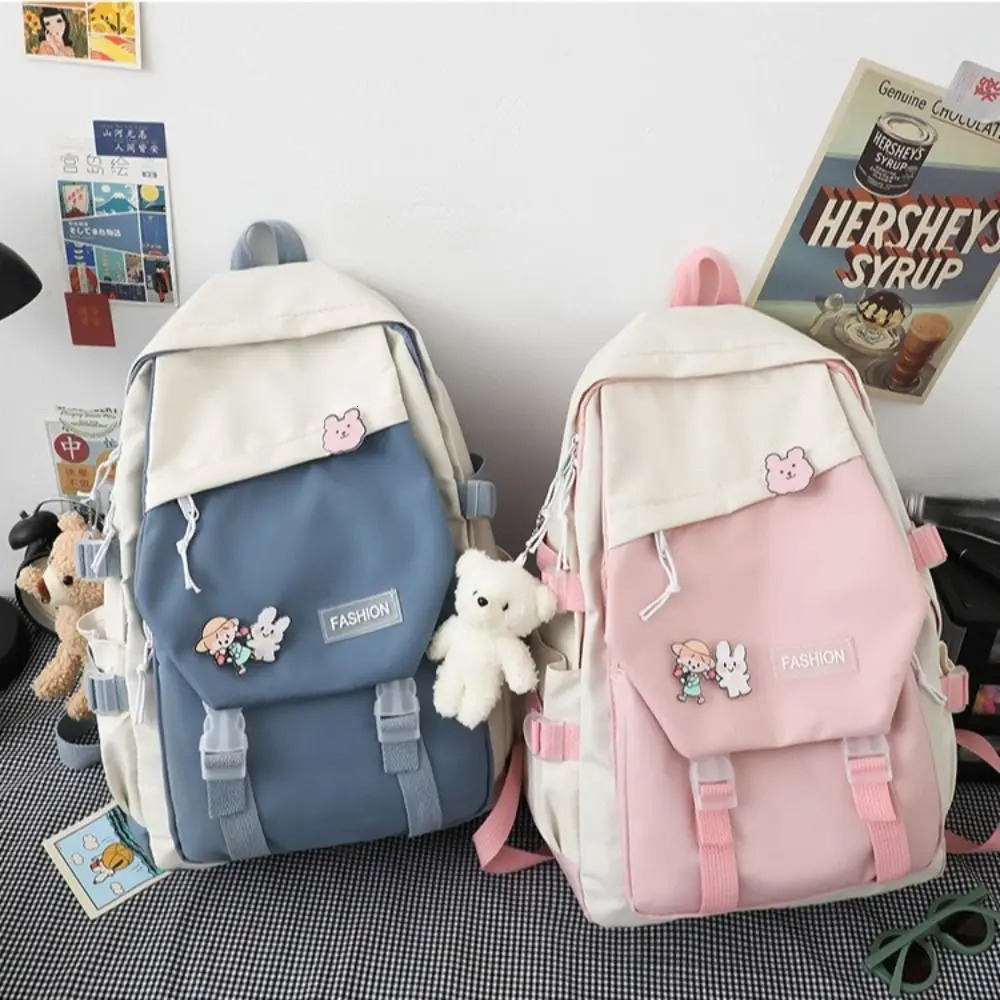 Waterproof Teenage Nylon Book Bag Large Capacity College Backpack Fashion School Cute Girls Boys Travel Backbag 241029