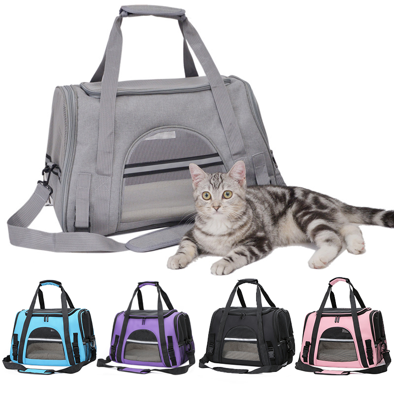 Cat Soft Edge Portable Dog Mesh Breathable Folding Cat Designer Handbag Travel Pet Transport Bag
