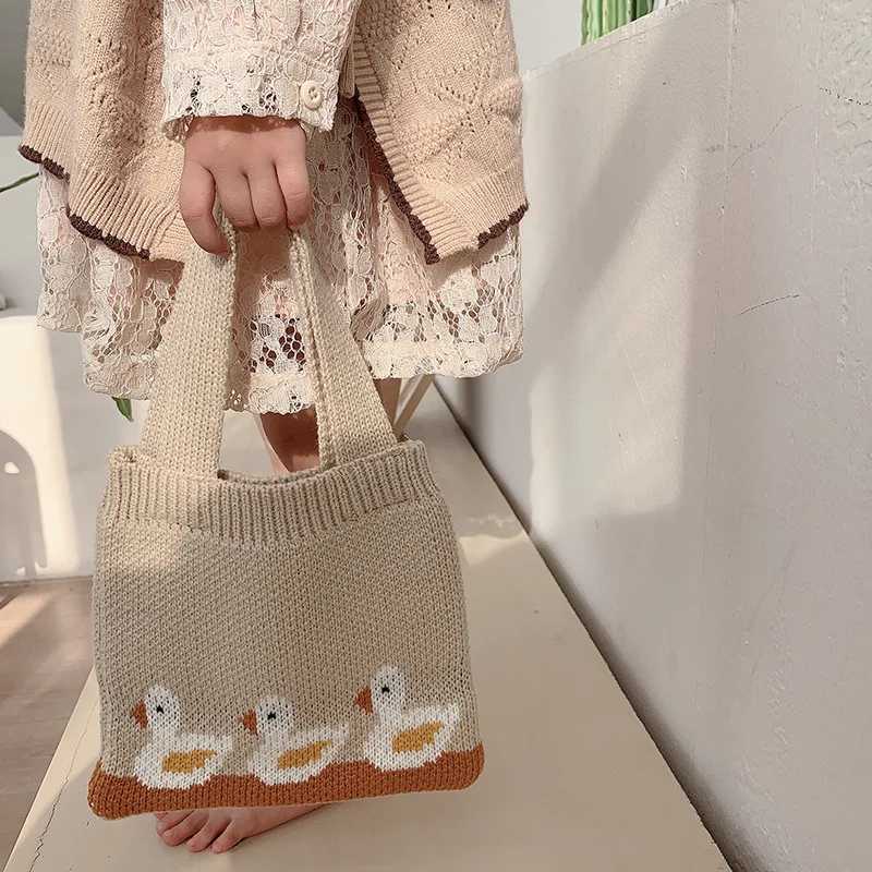 Kids Knitted Bag Autumn Winter Children Handbags for Girls Snacks Coin Storage Bag for Baby Accessories LX241104