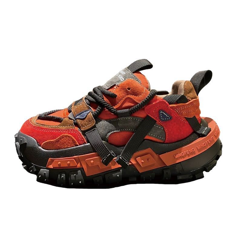 Thick soled inner height increase rebound red 2024 new sponge shoes casual sports shoes