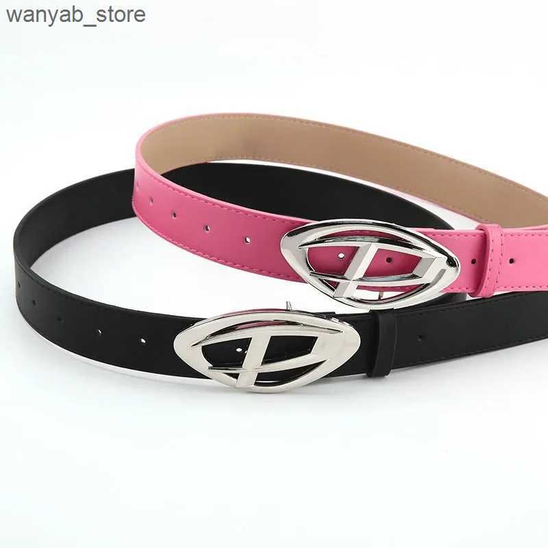 Belts Pu leather jeans with simple fashionable and casual Gothic moon star buckle design Y2k strap retro L240910