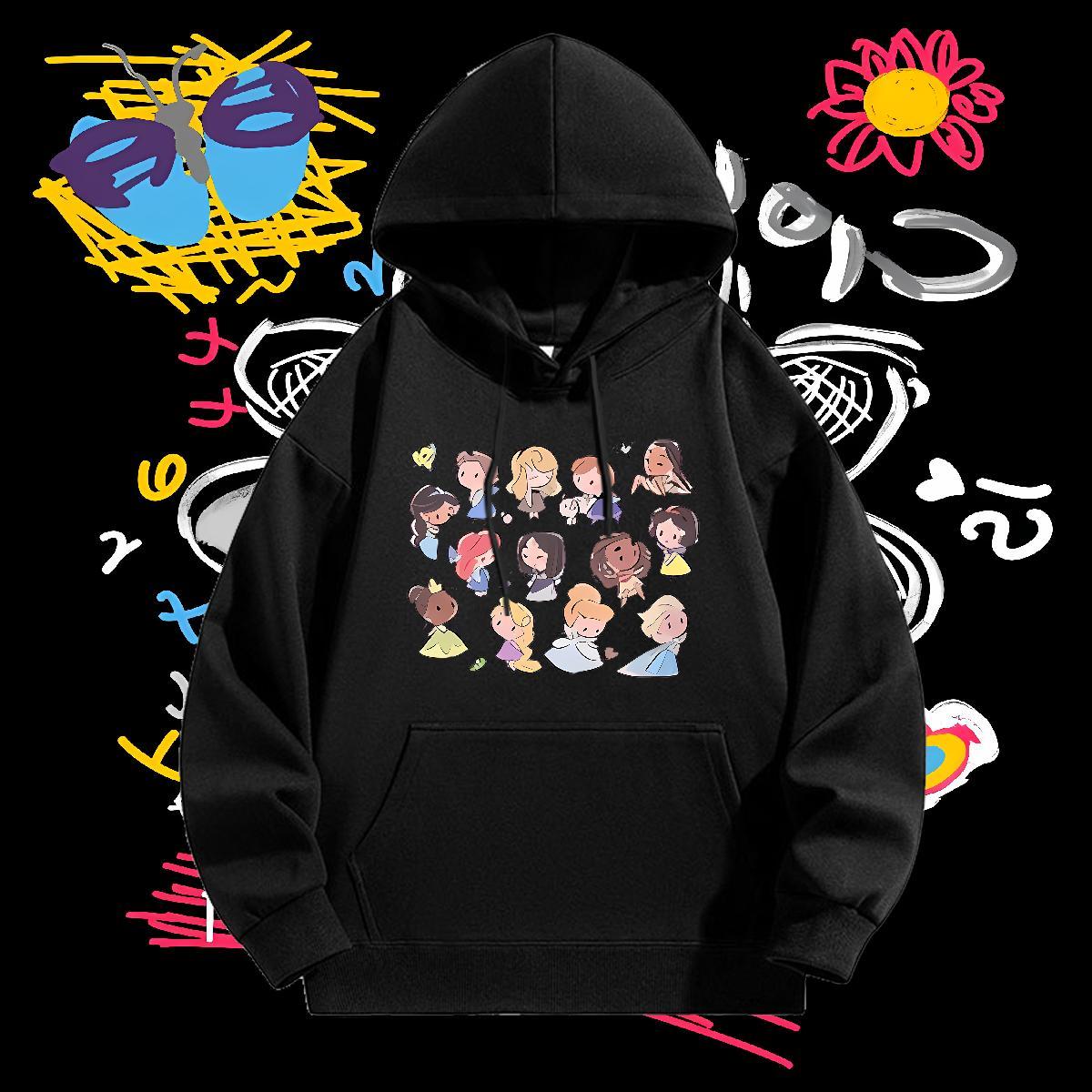 2024 DIY Unisex Sweatshirts Breathable Long Sleeve Wholesale Men Clothes Hoodie Black Oversized Clothings Spring Autumn Warm Fleece
