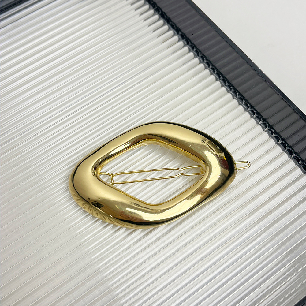 Korean Style Geometric Irregular Elliptical Metal Clip Minimalist High End Cool Accessory Niche Light Luxury Hair F09.18-13.95 624aa