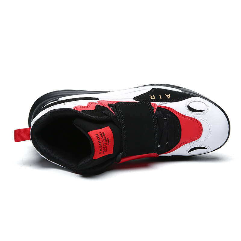 spring autumn black and white panda men's high-top shock absorption blue ball sports leather non-slip shoes