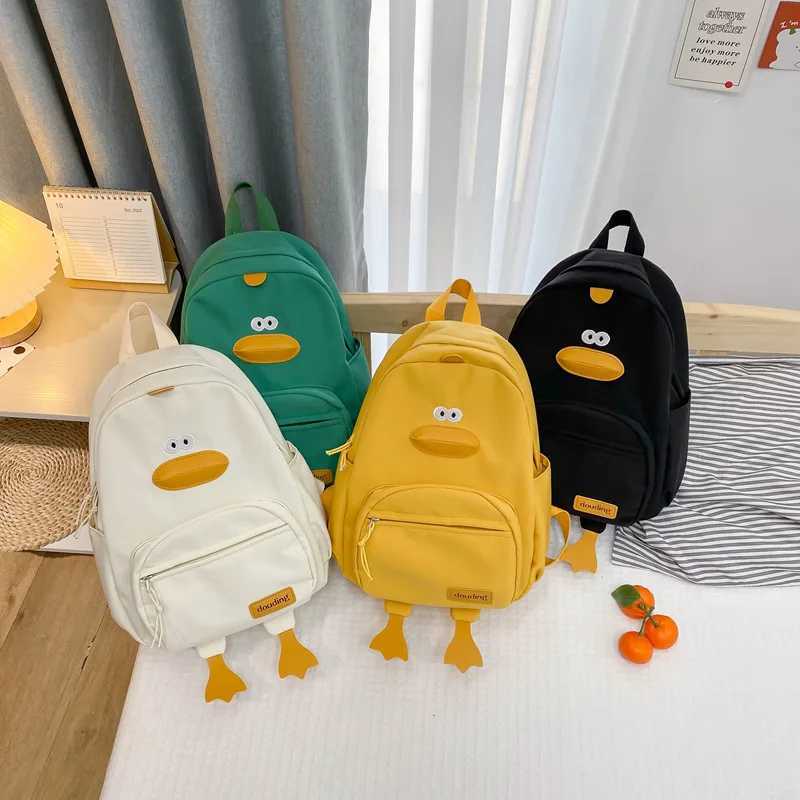 Kindergarten School Bag Cute Duckling Burden Reduction Backpack Boys and Girls Campus Canvas Backpack LX241104