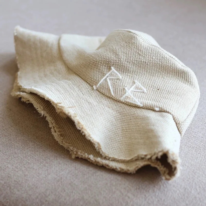 Cotton Linen Bucket Hats Women Men Summer Letter Embroidery Breathable Hats 241104
