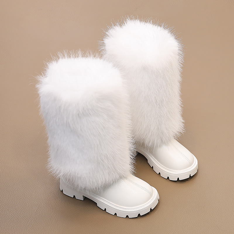designers boots men womens snow kids winter cotton baby warm fur furry shoes mini black white boots