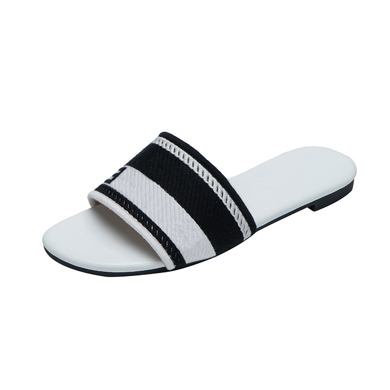 Designer slippers slides classic flat heel summer lazy fashion cartoon big head Rubber flip flops leather slippers women's shoes sexy sandals large