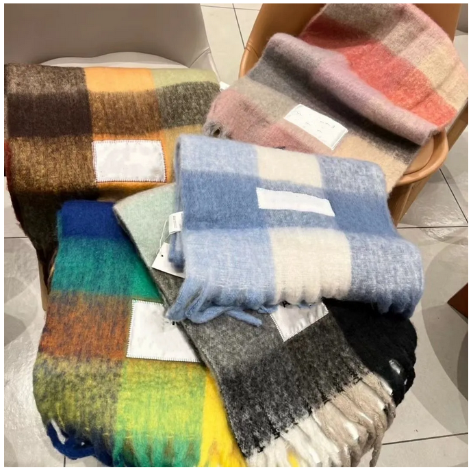 Warm Designer Scarf Cashmere Winter Scarf Designers Colored Grid Cashmere Scarf Scarf Luxury Soft Christmas Gifts Fashion accessories