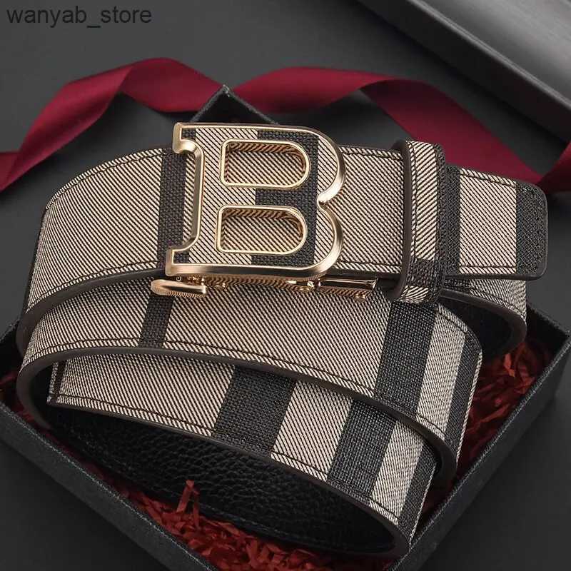 Belts Temperature mens belt letter button PU material leather daily casual jeans pants casual decoration mens Bel L240910